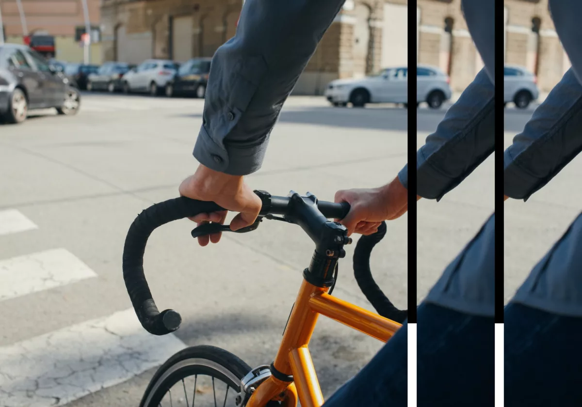Man on bike on the street